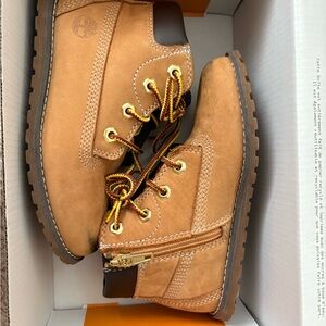Timberland Kids Brown Boots with Yellow Laces